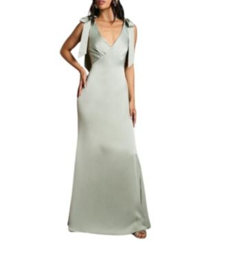 Women's Satin Back Maxi Bridesmaid Dress