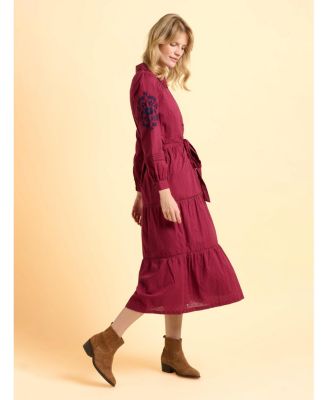 Women's Embers Long Sleeve Tie Waist Midi Dress