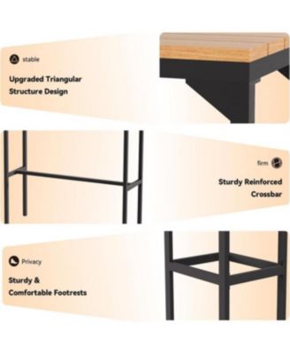 3 Pieces Outdoor Bar Set of 2 for Balcony