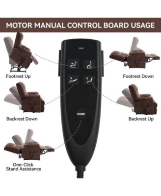 Dual Motor Heat Massage Infinite Position Up to 350 LBS Electric Power Lift Recliners with Power-Remote, Medium-firm and Heavy Duty, Red