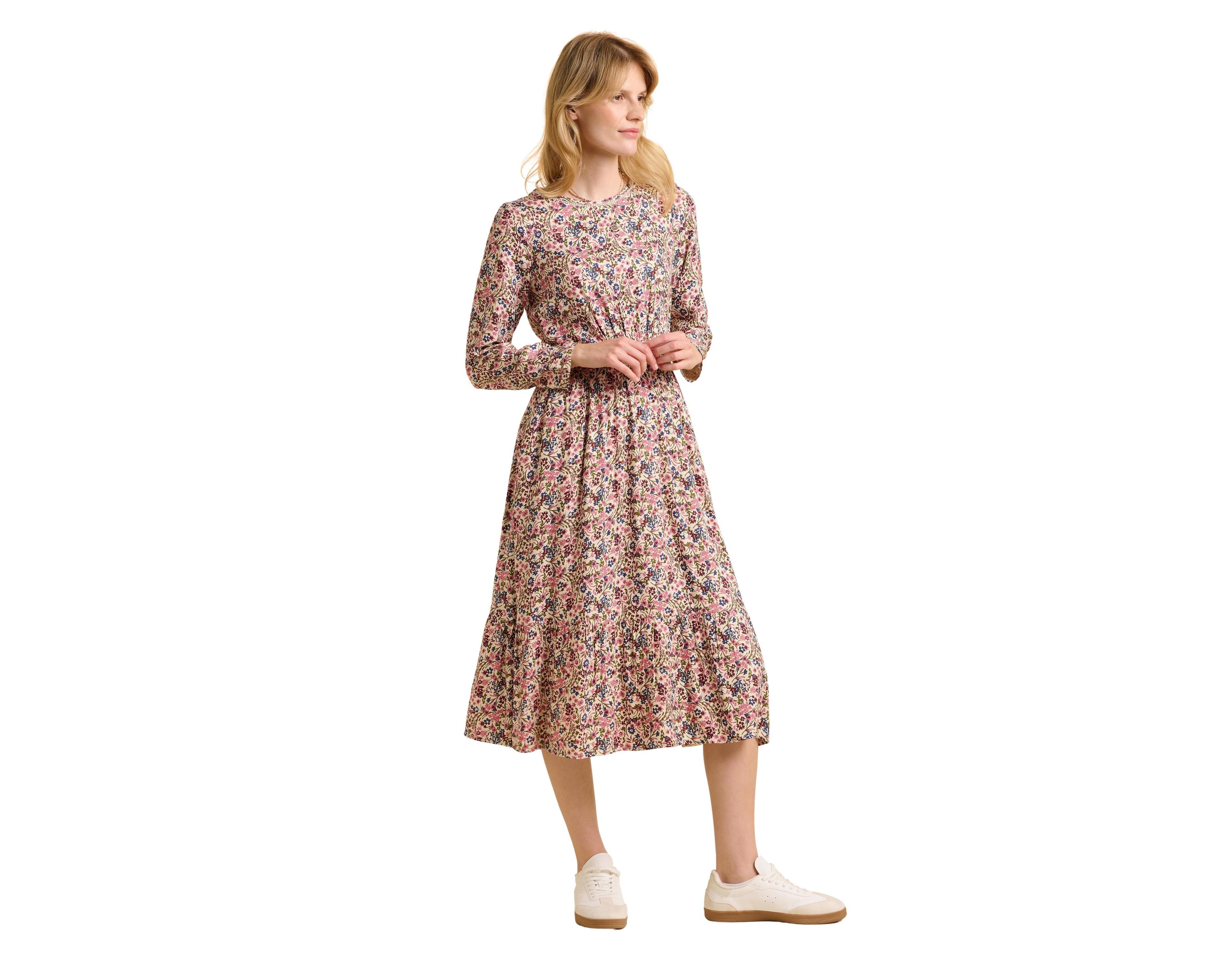 Brakeburn Women's Abloom Long Sleeve Floral Midi Dress