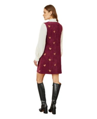 Women's Cord Tunic Dress With Pockets