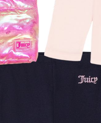 Girls Toddler 2T-4T Long-Sleeve T-Shirt, Vest and Leggings, 3-Piece Set