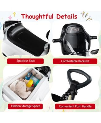 Baby 3-in-1 Sliding Walker w/ Adjustable Canopy Horn Music & Light