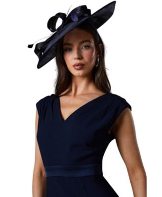 Women's Satin Back Crepe Peplum Dress