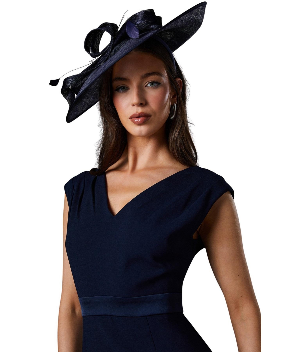 Coast Women's Satin Back Crepe Dress With Peplum