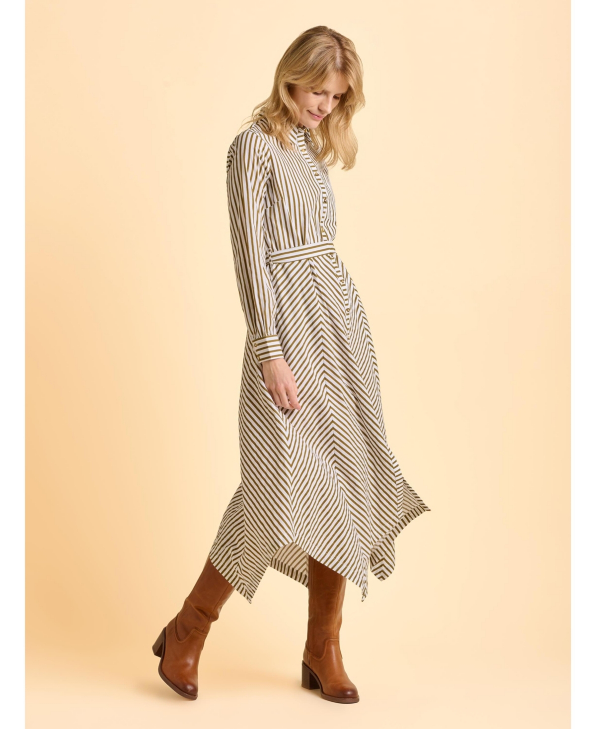 Brakeburn Women's Forrest Long Sleeve Shirt Midi Dress