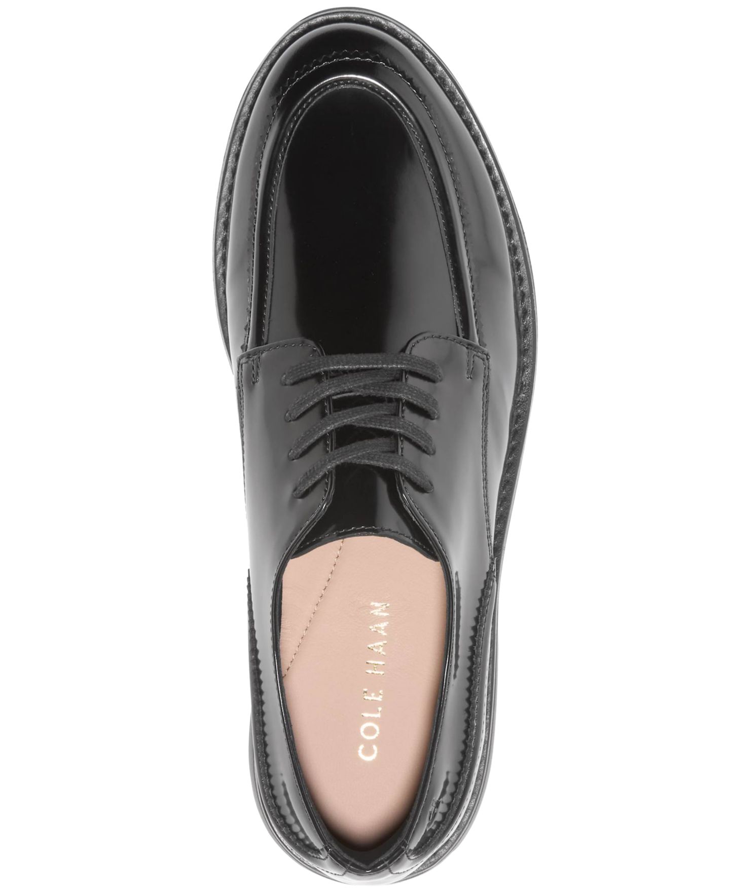 Женские туфли Cole Haan Lug Oxfords, цвет: Чёрный кожаный — фото 4