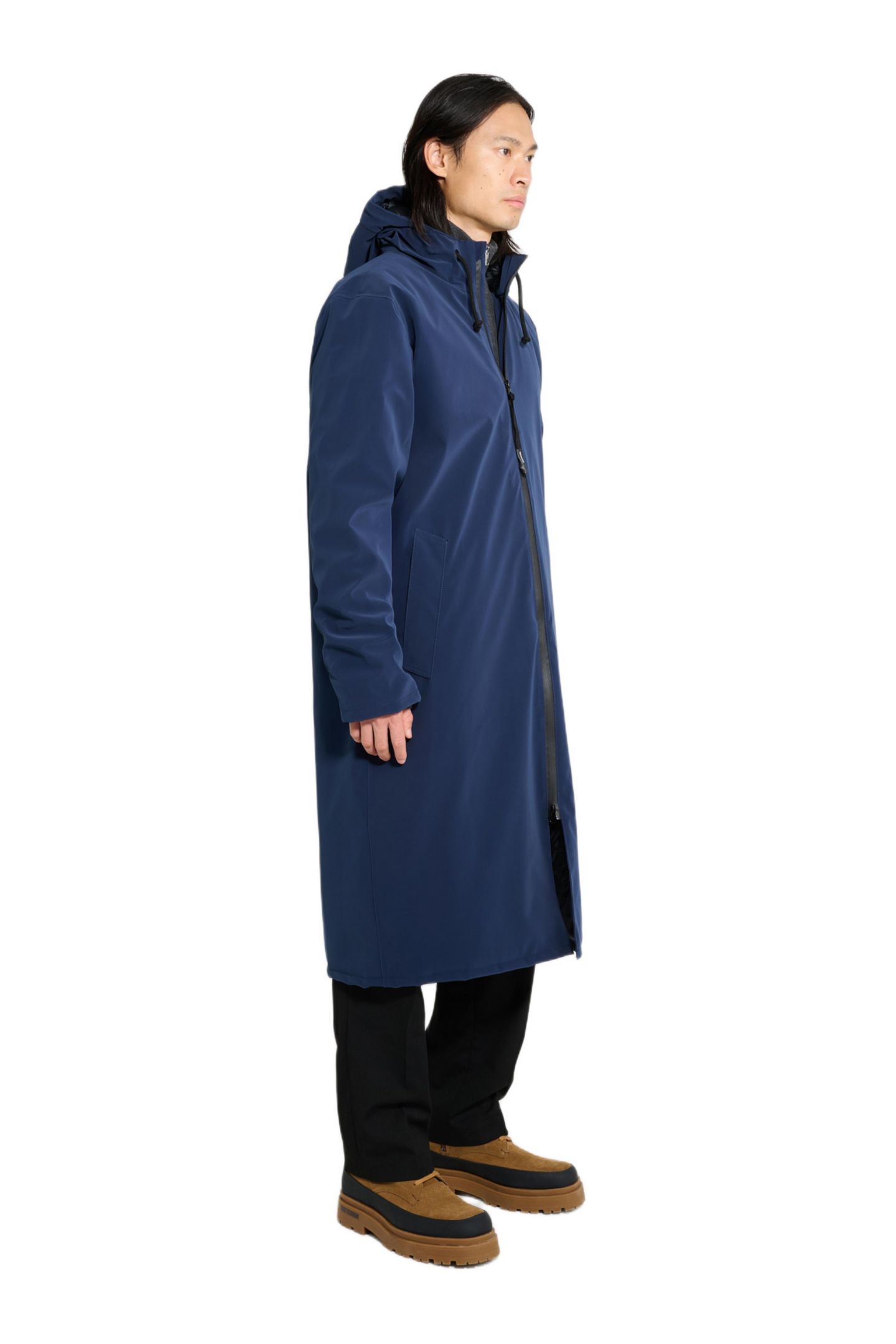 Мужское пальто Stutterheim Men-Stockholm Long Matte Winter, цвет: Тёмно-синий — фото 2