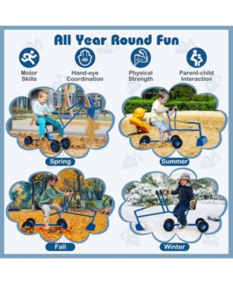 Sand Digger for Kids with 2-Handed Controls and Flexible Shovel