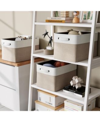 4-Pack Storage Bins, Foldable Storage Baskets with Handles, Sturdy Organizer Bins