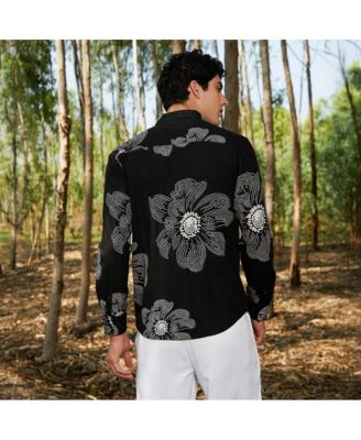 Men's Obsidian Black Maxi-Flora Shirt