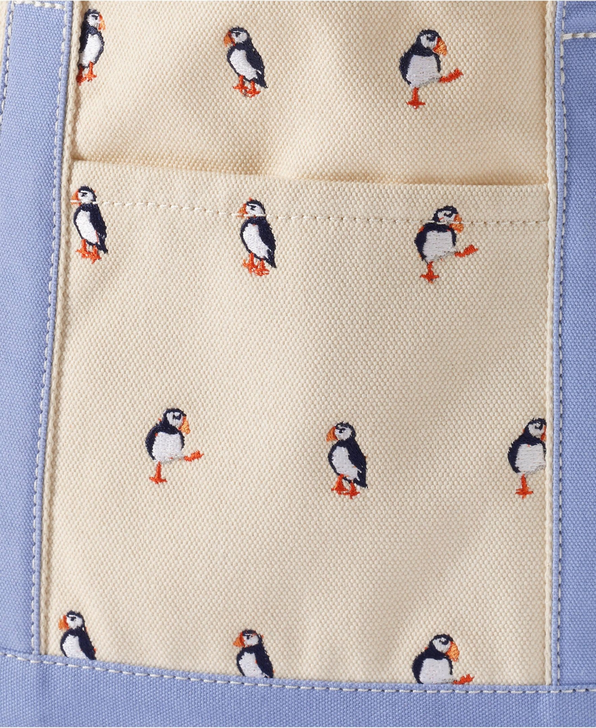 Lands' End Medium Embroidered 5 Pocket Open Top Canvas Tote Bag