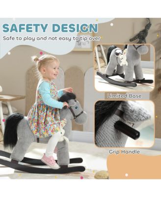 Toddler Rocking Horse, Kids Ride on Toy with Realistic Neigh