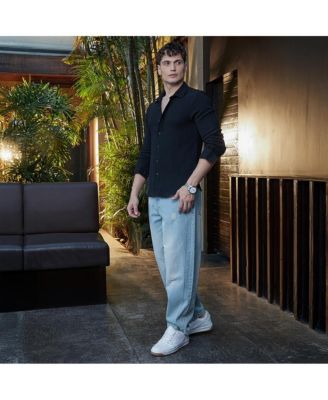 Men's Midnight Black Breezy-Weave Shirt