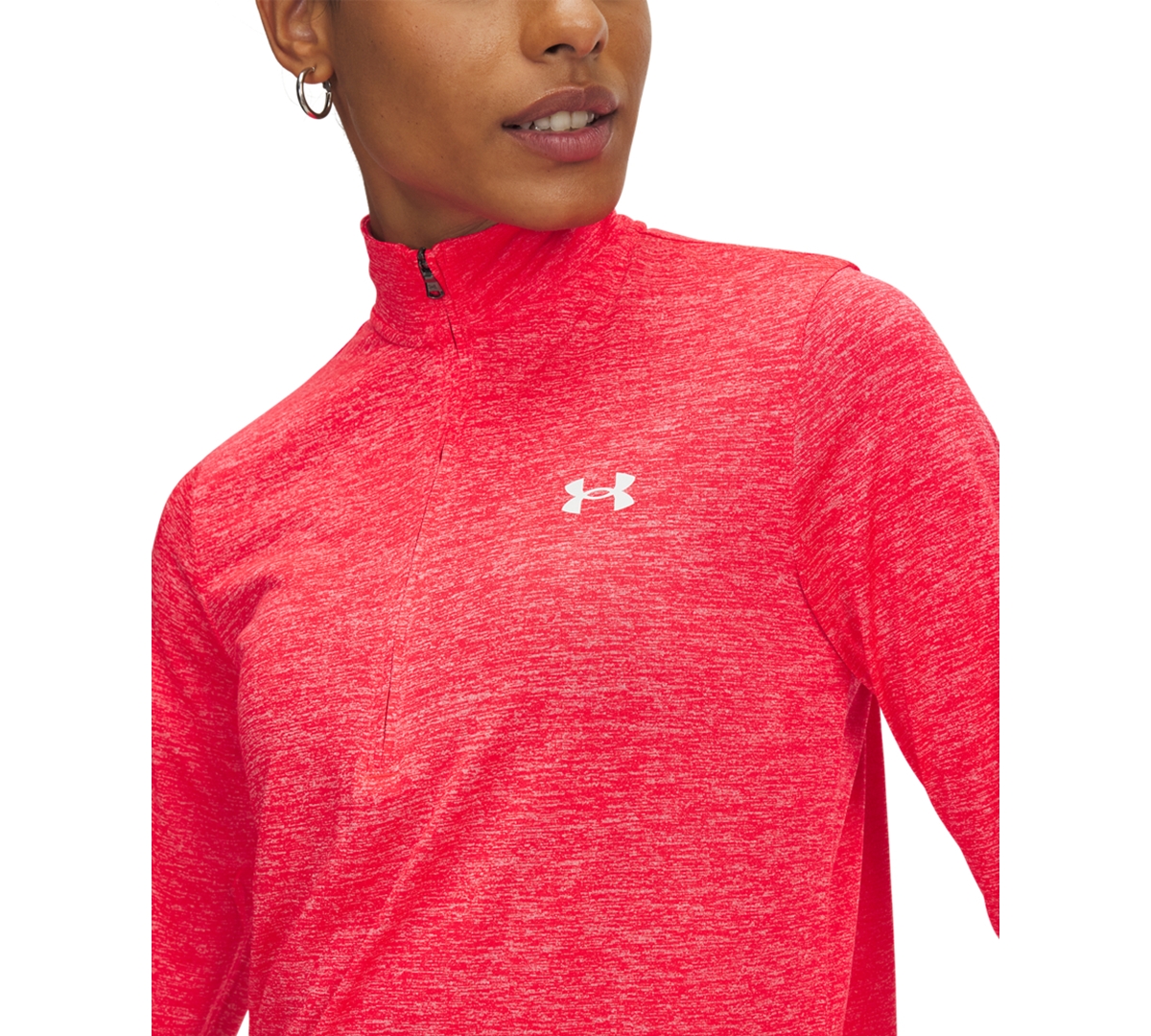 Under Armour Women's Twist Tech Quarter-zip Logo Top In Red