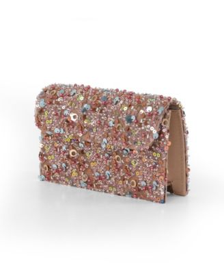 Aurora Beaded Mini Trapezoid Clutch