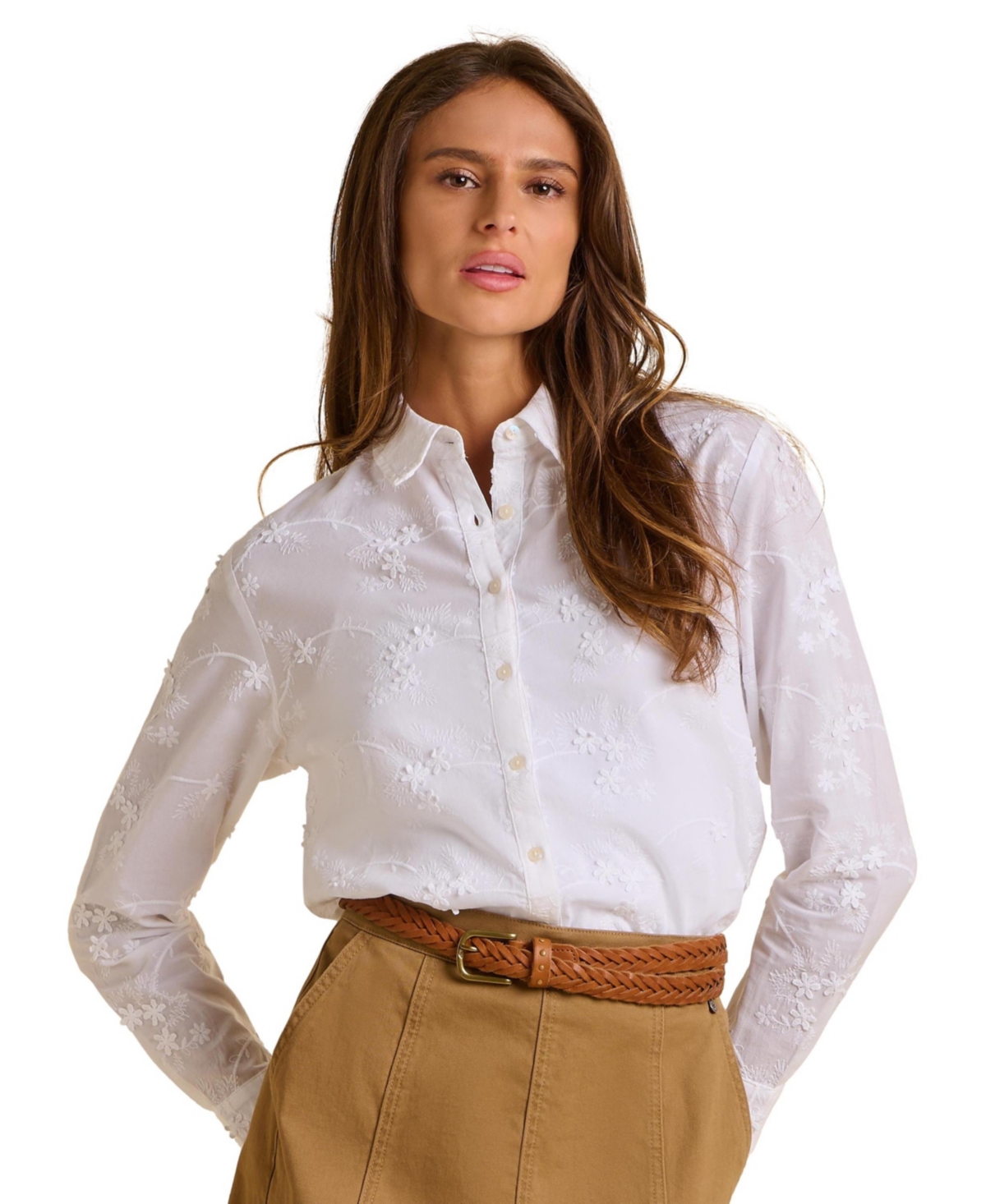 Brakeburn Women's Flora Long Sleeve Embroidered Shirt