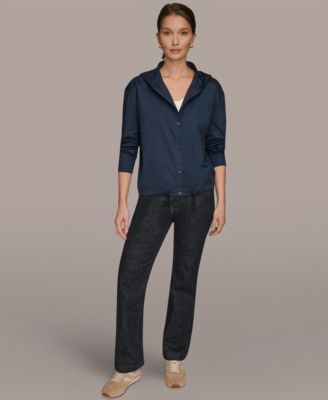 Women's Front Button Hooded Jacket