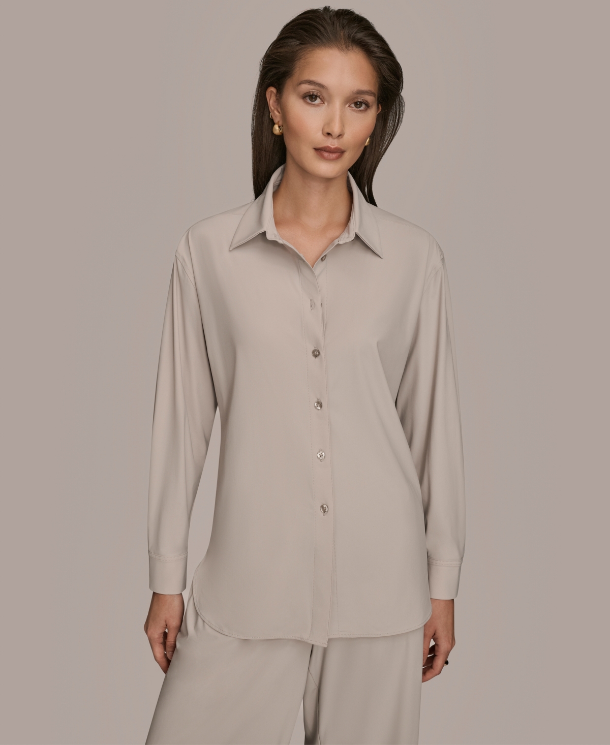 Donna Karan Weekend Women's Button-down Shirt In Neutral