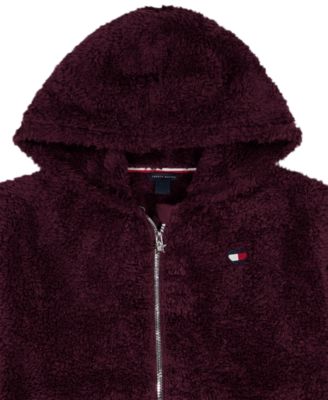 Girls' 7-16 Minky Loose-Fit Zip-Up Hoodie