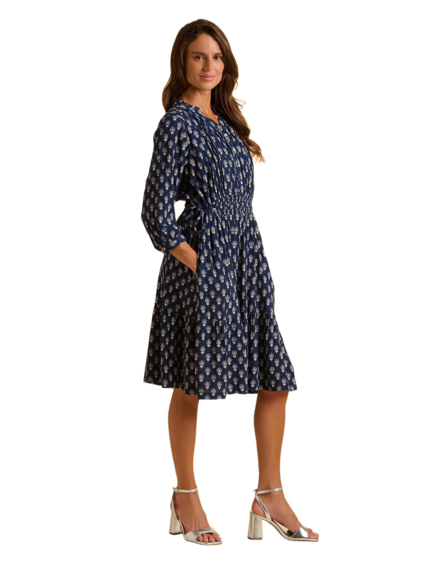 Женское платье Brakeburn Alpine 3/4 Sleeve Drawstring Waist, цвет: Тёмно-синий — фото 2