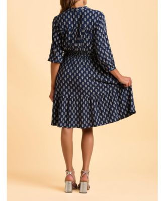 Women's Alpine 3/4 Sleeve Drawstring Waist Dress