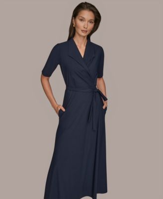 Donna Karan Weekend - Women's Elbow-Sleeve Collared Polo Dress