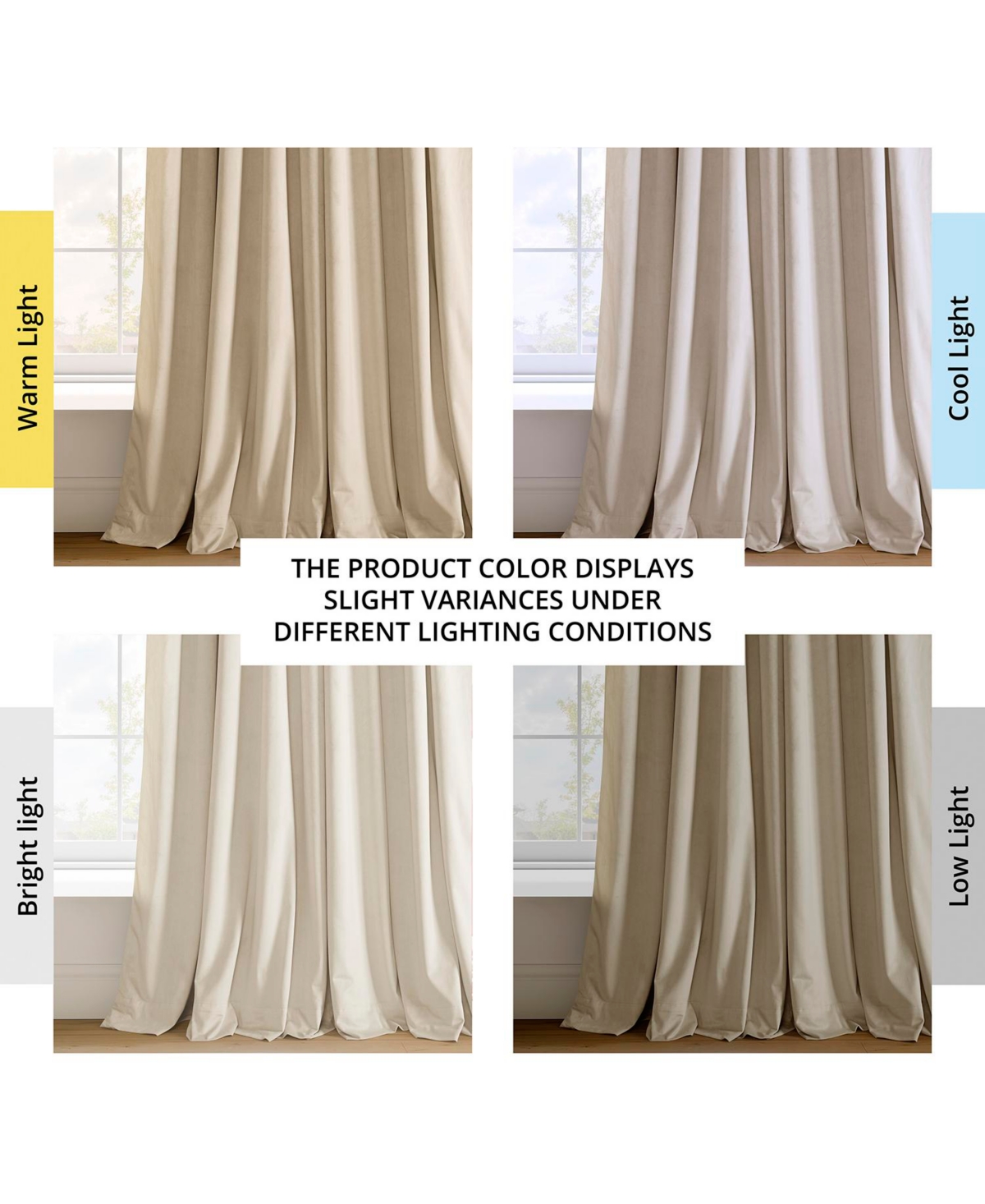 Half Price Drapes Alabaster Beige Signature Velvet Blackout Curtain