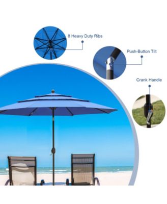 Garden Market Umbrella - 10 FT x 8.3 FT Outdoor Patio Umbrella Round