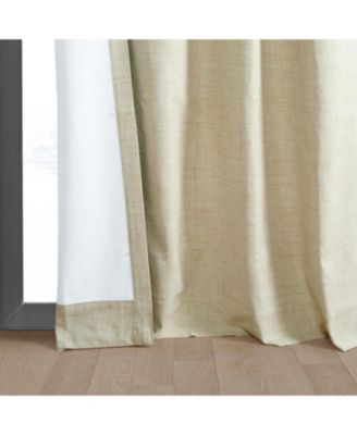 Natural Light Beige Grommet Thermal Cross Linen Weave Blackout Curtain