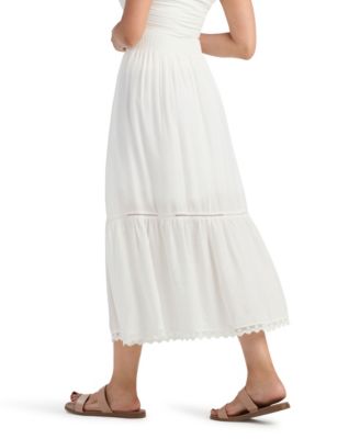 Juniors' Solid Crinkle A-Line Skirt