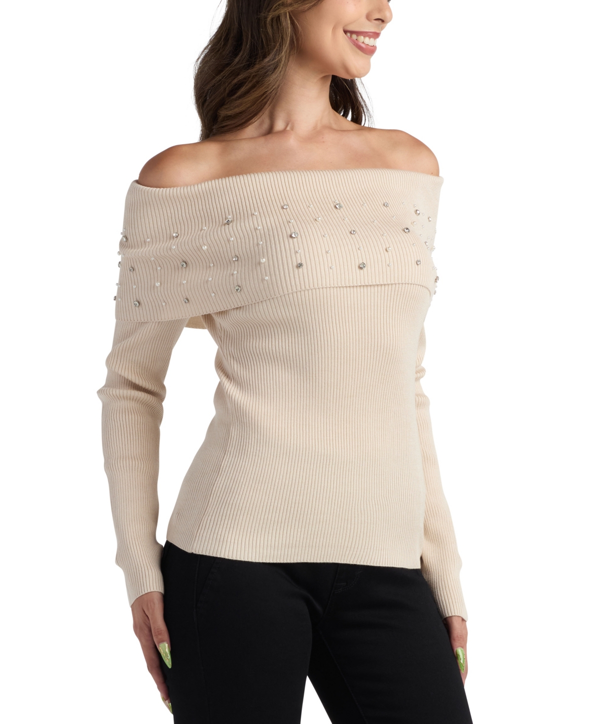 Bcx Juniors' Off-The-Shoulder Pull-On Sweater
