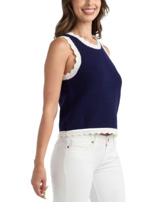 Juniors' Resort Sleeveless Scoop Neck Sweater