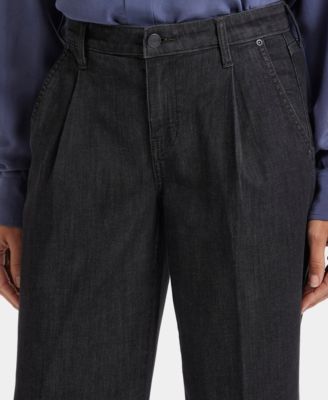 Women's Teresa Wide Leg Ankle Pleated Jeans