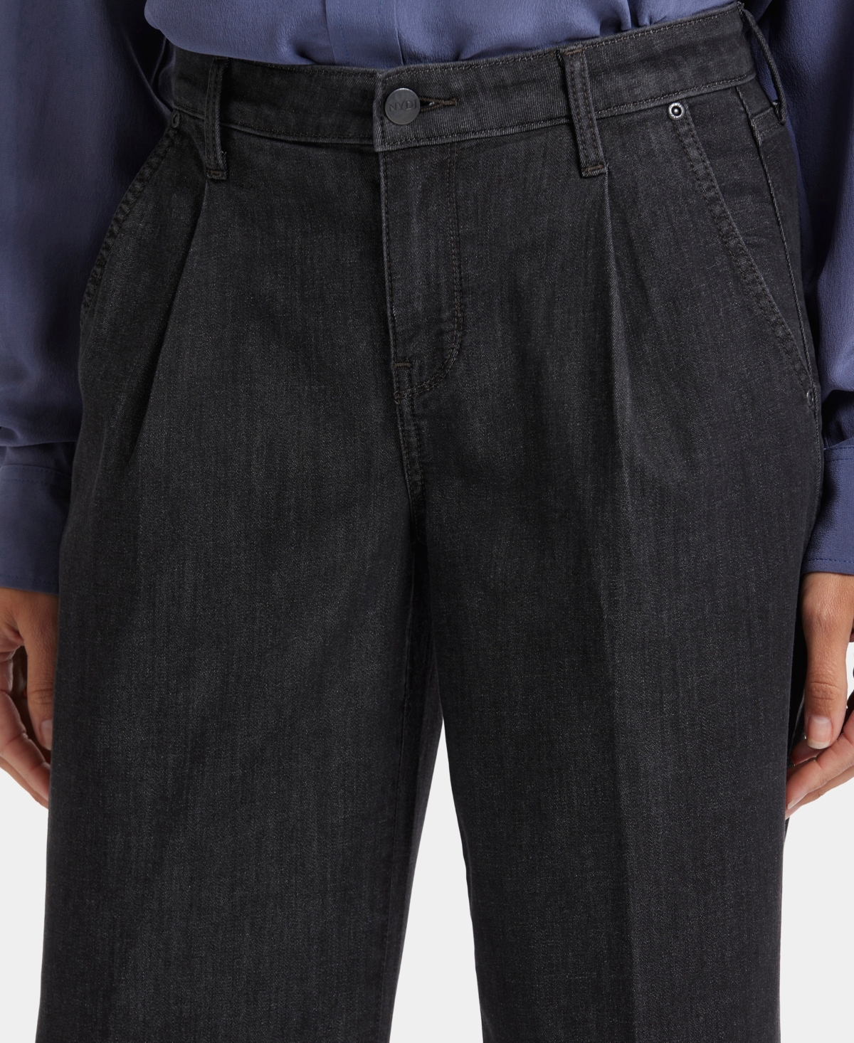 Nydj Women's Teresa Wide Leg Ankle Pleated Jeans