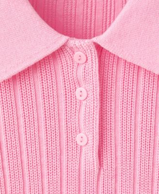Women's Polo-Neck Ribbed Sweater
