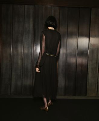 Women's Puff-Sleeved Chiffon Dress