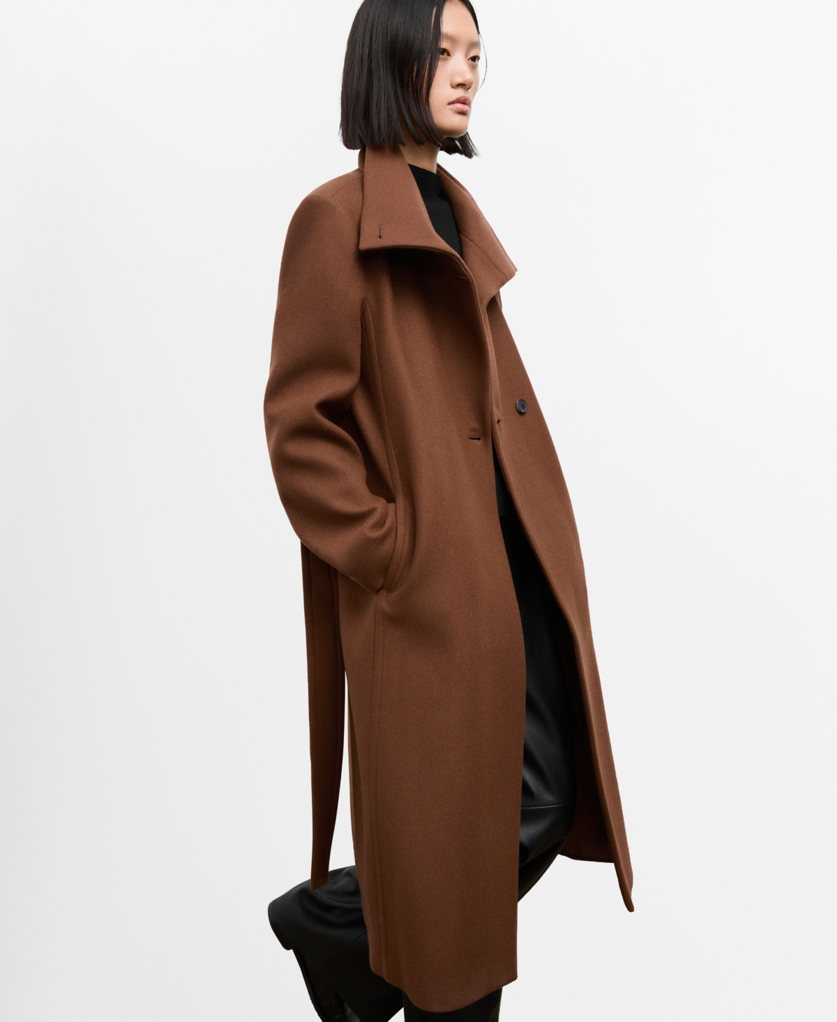 Mango Women's Manteco Wool Belt Coat