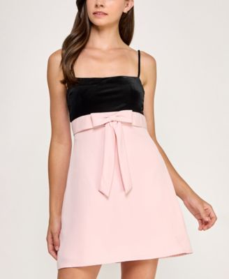 SENI & CADE - Juniors' Bow Detail A-Line Dress