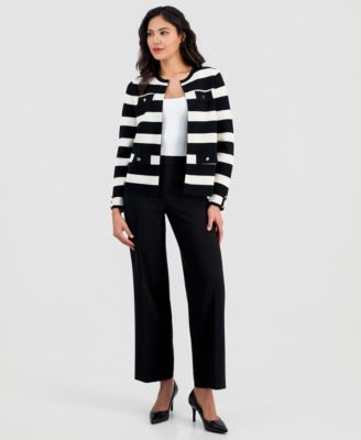 Women's Stripe Kissing-Front Cardigan