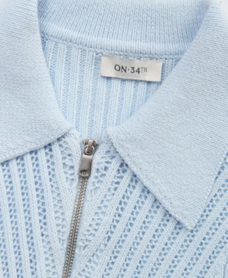 Women's Pointelle Zip Cardigan Sweater, Macy's Exclusive