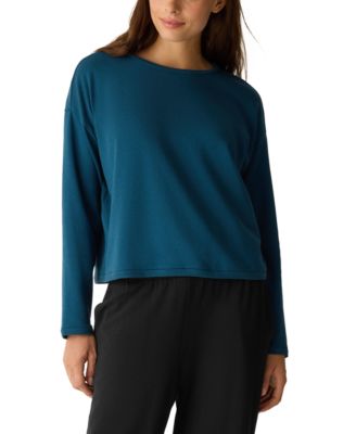 Eileen Fisher - Women's Round Neck Cropped Box Top