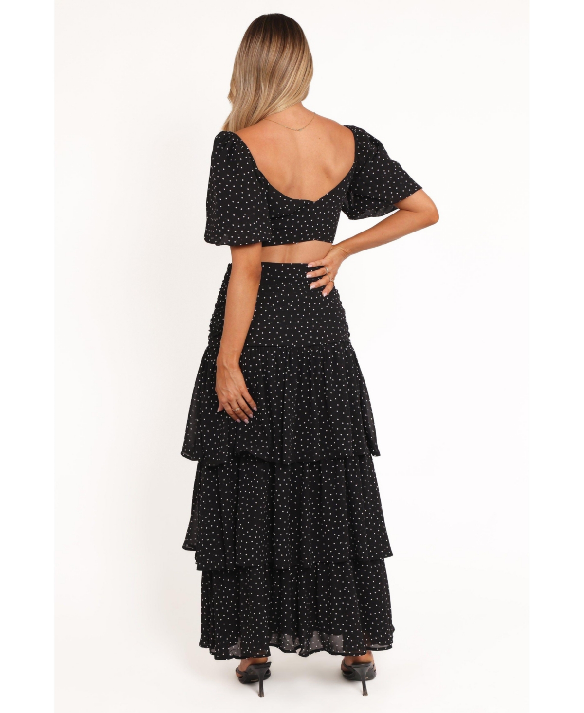 Petal and Pup Women's Selina Skirt Set - Black Polka Dot