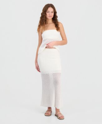 Juniors' Pull-On Crochet Maxi Skirt