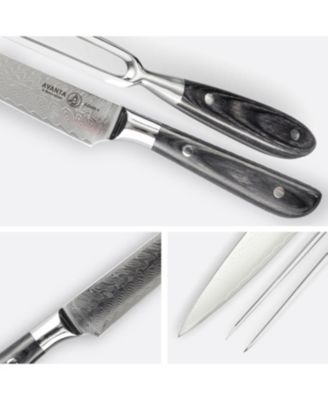 Avanta Damascus 2 Pc Carving Set