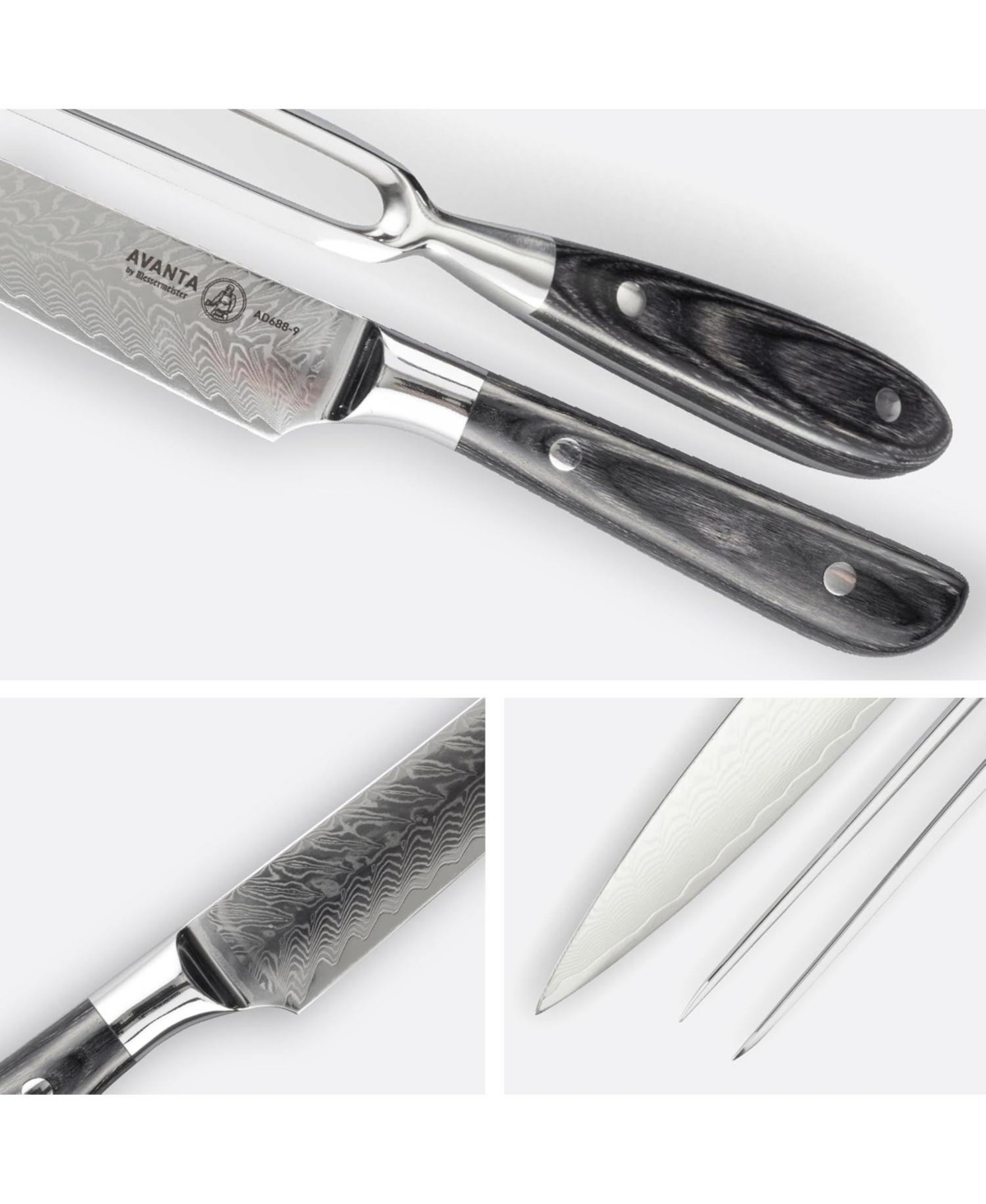 Messermeister Avanta Damascus 2 Pc Carving Set