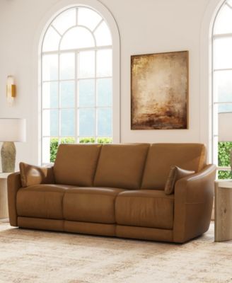 86" Leather Brinley Power Inclining Sofa