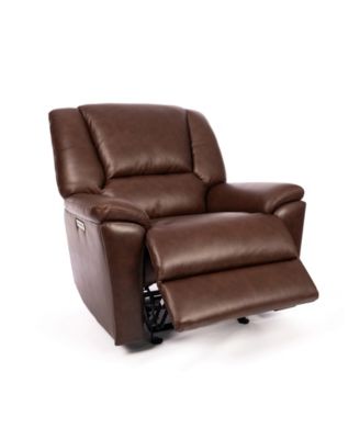 44" Leather Preston Power Gliding Recliner with Power Headrest Lumbar