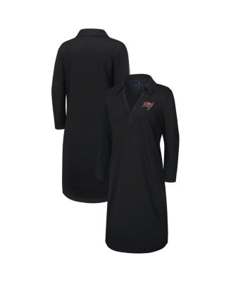Tommy Bahama - Women's Black Tampa Bay Buccaneers Ashby Isles Three-Quarter Length Sleeve Pullover  Jersey Dress